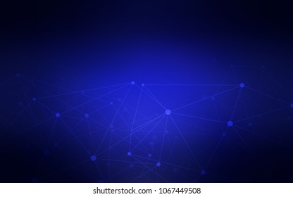 Dark BLUE vector cover with spots, lines. Modern abstract colorful illustration with spheres and lines. New design for ad, poster, banner of your website.