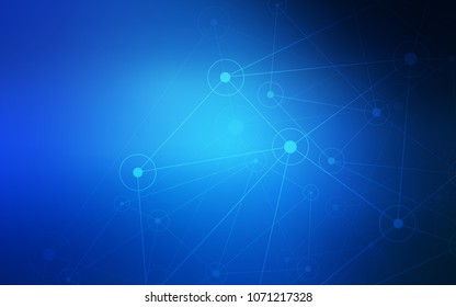 Dark BLUE vector cover with spots, lines. Illustration with set of colorful abstract circles and lines. Pattern can be used for beautiful websites.