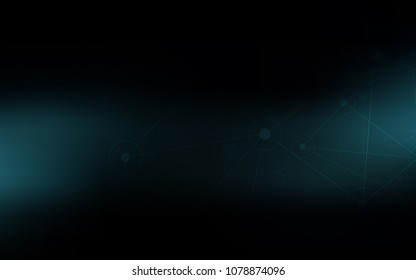 Dark BLUE vector cover with spots, lines. Illustration with set of colorful abstract circles and lines. Completely new template for your brand book.
