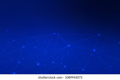 Dark BLUE vector cover with spots, lines. Abstract illustration with colorful discs and triangles. Pattern can be used for ads, leaflets.