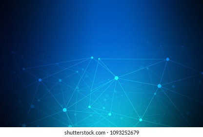 Dark BLUE vector cover with spots, lines. Illustration with set of colorful abstract circles and lines. Pattern can be used for ads, leaflets.