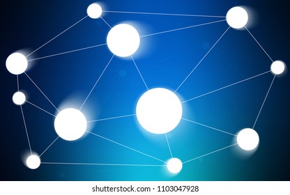 Dark BLUE vector cover with spots, lines. Modern abstract colorful illustration with spheres and lines. New design for ad, poster, banner of your website.