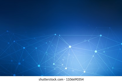 Dark BLUE vector cover with spots, lines. Modern abstract colorful illustration with spheres and lines. Pattern can be used as texture of wallpapers.