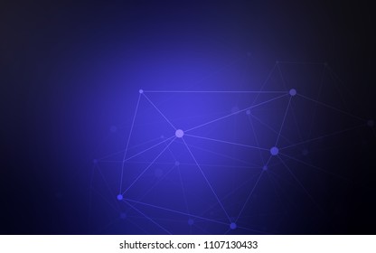 Dark BLUE vector cover with spots, lines. Modern abstract colorful illustration with spheres and lines. Pattern can be used for ads, leaflets.