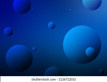 Dark BLUE vector cover with spots. Beautiful colored illustration with blurred circles in nature style. The pattern can be used for ads, leaflets of liquid.