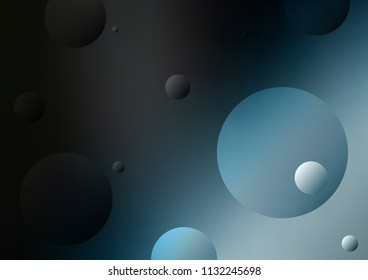 Dark BLUE vector cover with spots. Glitter abstract illustration with blurred drops of rain. The pattern can be used for beautiful websites.