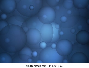 Dark BLUE vector cover with spots. Blurred decorative design in abstract style with bubbles. Pattern can be used as texture of water, rain drops.