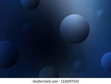 Dark BLUE vector cover with spots. Illustration with set of shining colorful abstract circles. The pattern can be used for aqua ad, booklets.