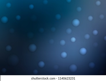 Dark BLUE vector cover with spots. Illustration with set of shining colorful abstract circles. Completely new template for your brand book.