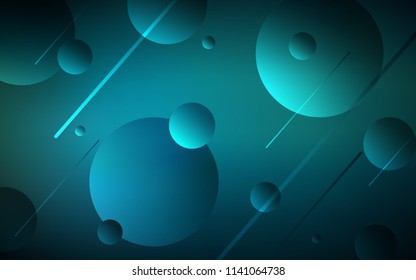 Dark BLUE vector cover with spots. Blurred bubbles on abstract background with colorful gradient. Completely new template for your brand book.