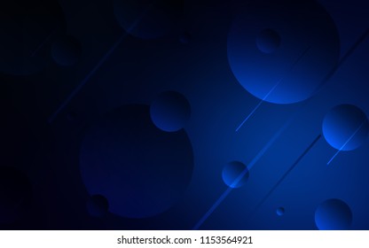 Dark BLUE vector cover with spots. Glitter abstract illustration with blurred drops of rain. Pattern can be used for beautiful websites.