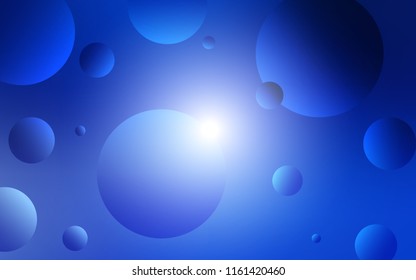 Dark BLUE vector cover with spots. Modern abstract illustration with colorful water drops. Completely new template for your brand book.