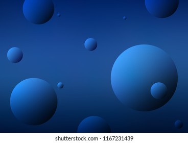 Dark BLUE vector cover with spots. Beautiful colored illustration with blurred circles in nature style. Pattern can be used as texture of water, rain drops.