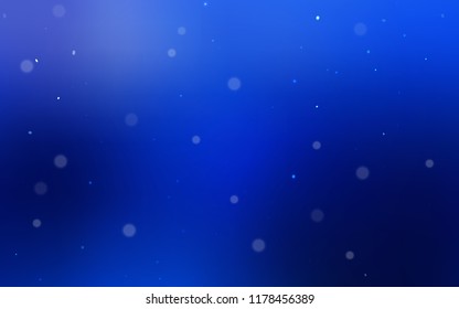 Dark BLUE vector cover with spots. Illustration with set of shining colorful abstract circles. Pattern can be used for ads, leaflets.