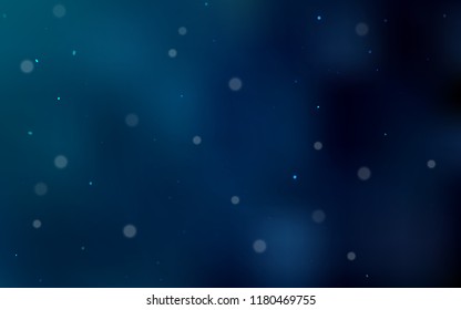 Dark BLUE vector cover with spots. Blurred decorative design in abstract style with bubbles. Pattern can be used for ads, leaflets.