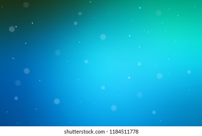 Dark BLUE vector cover with spots. Blurred bubbles on abstract background with colorful gradient. New design for ad, poster, banner of your website.