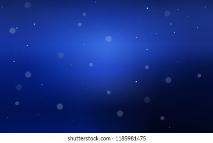 Dark BLUE vector cover with spots. Beautiful colored illustration with blurred circles in nature style. Beautiful design for your business advert.