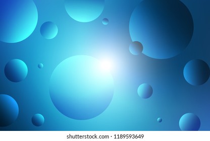 Dark BLUE vector cover with spots. Blurred decorative design in abstract style with bubbles. Pattern can be used for ads, leaflets.