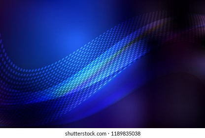Dark BLUE vector cover with spots, lines. Glitter abstract illustration with connection of triangle structure. New template for your brand book.