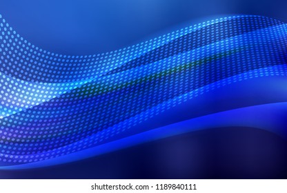 Dark BLUE vector cover with spots, lines. Illustration with set of colorful abstract circles and lines. Pattern for design of fabric, wallpapers.