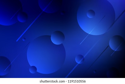 Dark BLUE vector cover with spots. Blurred bubbles on abstract background with colorful gradient. Pattern can be used as texture of wallpapers.