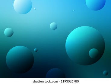 Dark BLUE vector cover with spots. Blurred decorative design in abstract style with bubbles. New design for ad, poster, banner of your website.