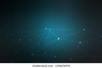 Dark BLUE vector cover with spots, lines. Abstract illustration with colorful discs and triangles. Pattern can be used for ads, leaflets.