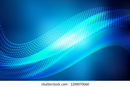 Dark BLUE vector cover with spots, lines. Design with connection of dots and lines on colorful background. Pattern for beautiful websites.