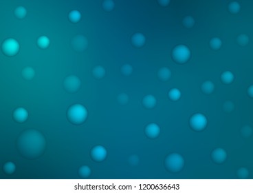 Dark BLUE vector cover with spots. Glitter abstract illustration with blurred drops of rain. The pattern can be used for aqua ad, booklets.