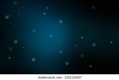 Dark BLUE vector cover with spots. Abstract illustration with colored bubbles in nature style. Completely new template for your brand book.