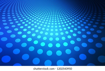 Dark BLUE vector cover with spots. Modern abstract illustration with colorful water drops. Pattern can be used for futuristic ad, booklets.