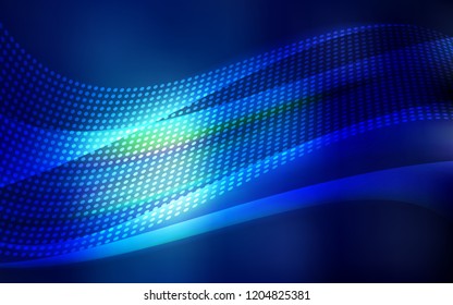 Dark BLUE vector cover with spots, lines. Decorative design in abstract style with triangle structure. Template for business cards, websites.