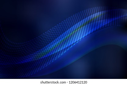 Dark BLUE vector cover with spots, lines. Design with connection of dots and lines on colorful background. Pattern for beautiful websites.