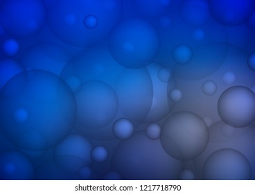 Dark BLUE vector cover with spots. Blurred bubbles on abstract background with colorful gradient. Beautiful design for your business natural advert.