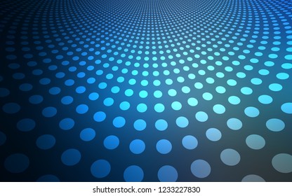 Dark BLUE vector cover with spots. Glitter abstract illustration with blurred drops of rain. Pattern can be used for futuristic ad, booklets.