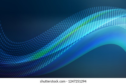 Dark BLUE vector cover with spots, lines. Modern abstract colorful illustration with spheres and lines. Pattern for futuristic ad, booklets.
