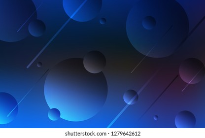 Dark BLUE vector cover with spots. Blurred decorative design in abstract style with bubbles. Pattern can be used for ads, leaflets.