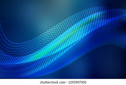 Dark BLUE vector cover with spots, lines. Glitter abstract illustration with connection of triangle structure. Pattern for futuristic ad, booklets.