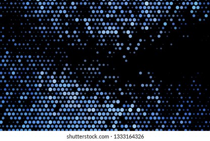 Dark BLUE vector cover with spots. Blurred bubbles on abstract background with colorful gradient. Template for your brand book.