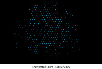 Dark BLUE vector cover with spots. Glitter abstract illustration with blurred drops of rain. Design for posters, banners.