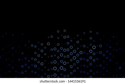 Dark BLUE vector cover with spots. Blurred decorative design in abstract style with bubbles. Design for business adverts.