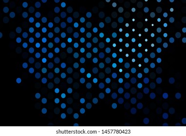Dark BLUE vector cover with spots. Blurred bubbles on abstract background with colorful gradient. Completely new template for your brand book.