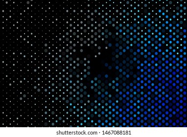 Dark BLUE vector cover with spots. Abstract illustration with colored bubbles in nature style. Pattern for ads, leaflets.