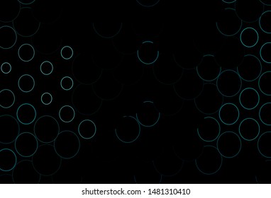 Dark BLUE vector cover with spots. Abstract illustration with colored bubbles in nature style. Template for your brand book.