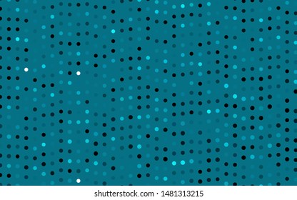 Dark BLUE vector cover with spots. Abstract illustration with colored bubbles in nature style. Pattern of water, rain drops.