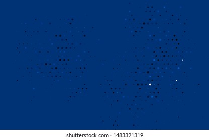 Dark BLUE vector cover with spots. Abstract illustration with colored bubbles in nature style. Pattern for ads, leaflets.