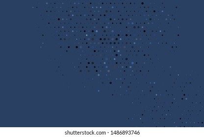 Dark BLUE vector cover with spots. Abstract illustration with colored bubbles in nature style. Design for posters, banners.