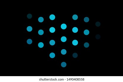 Dark BLUE vector cover with spots. Glitter abstract illustration with blurred drops of rain. Pattern of water, rain drops.