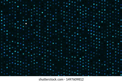 Dark BLUE vector cover with spots. Blurred bubbles on abstract background with colorful gradient. Design for business adverts.