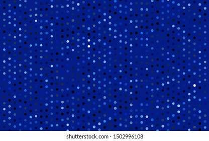 Dark BLUE vector cover with spots. Abstract illustration with colored bubbles in nature style. Design for business adverts.